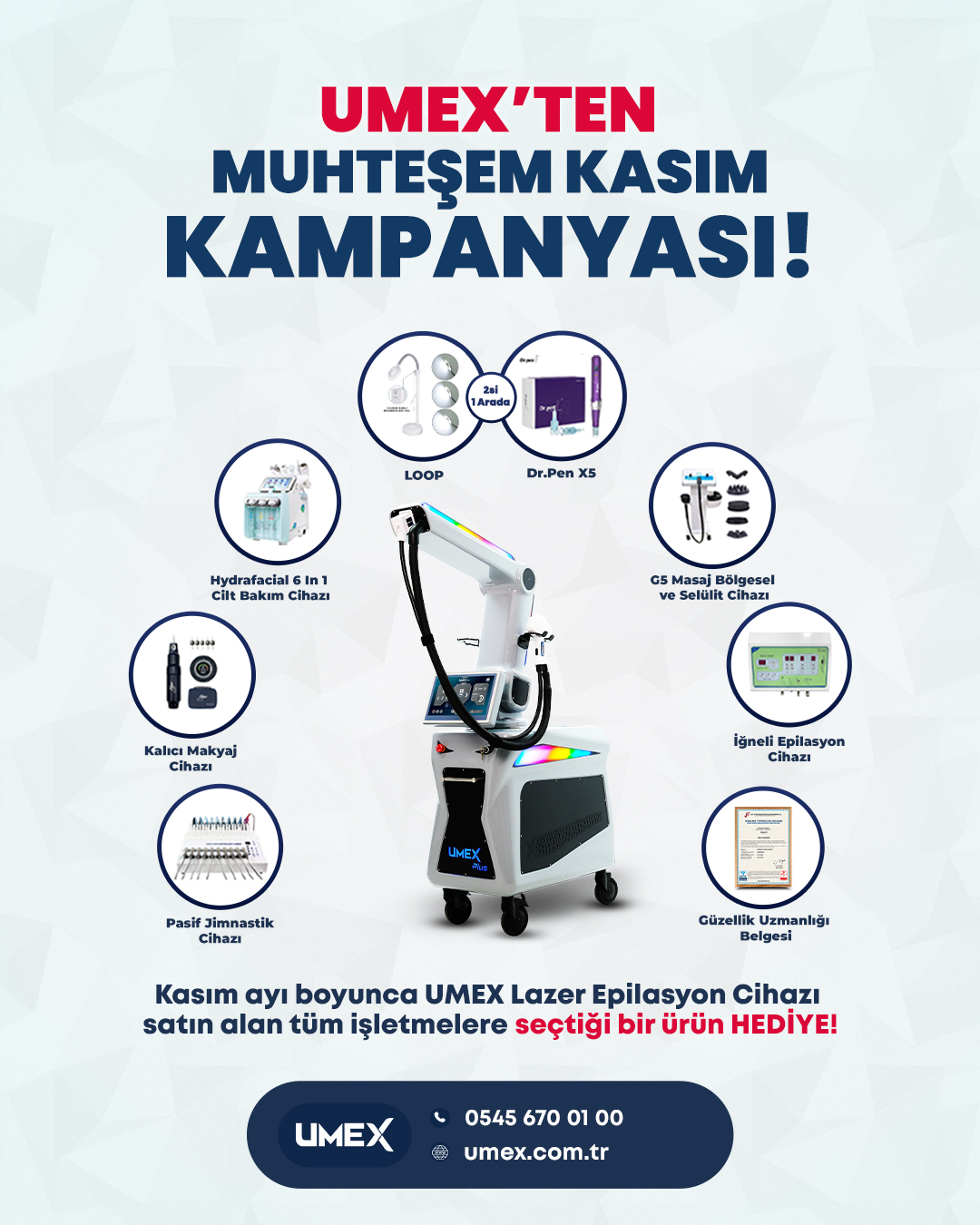 Lazer Epilasyon Cihaz Alımında İstediğiniz Bir Ürün HEDİYE!